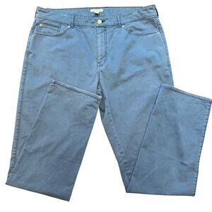 Peter Millar Signature Sateen Mens 38x32 Blue Chino Pants Flat Front Straight